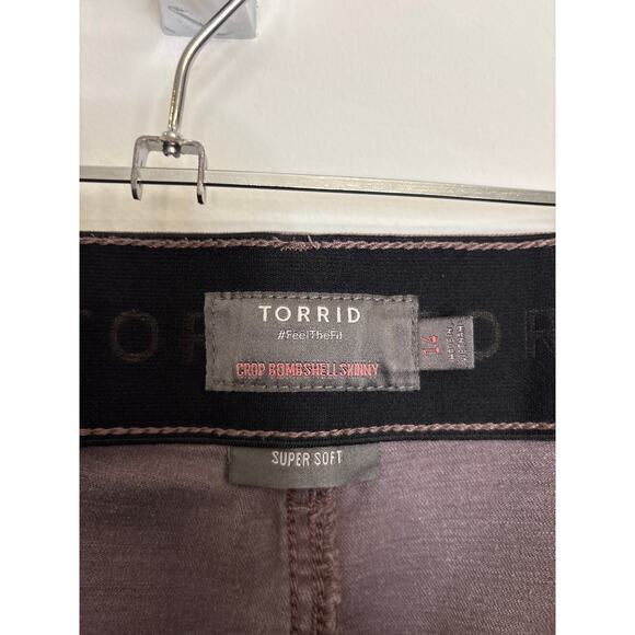 Torrid Jeans Womens 14 Purple Bombshell Skinny Crop High Rise Stretch - Picture 3 of 5